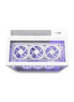 NZXT H9 Elite White, Dual-Chamber ATX Mid-Tower PC Case, Tempered Glass Panels, RGB Lighting, Vertical GPU Support, 6 Pre-Installed Fans, 360mm Radiator Support (Top/Side/Bottom), USB-C & USB 3.2 Gen 1 Ports, Supports Mini-ITX/Micro-ATX/ATX, Matte White Finish | CM-H91EW-01  - Image 5