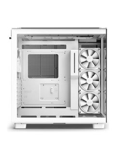 NZXT H9 Elite White, Dual-Chamber ATX Mid-Tower PC Case, Tempered Glass Panels, RGB Lighting, Vertical GPU Support, 6 Pre-Installed Fans, 360mm Radiator Support (Top/Side/Bottom), USB-C & USB 3.2 Gen 1 Ports, Supports Mini-ITX/Micro-ATX/ATX, Matte White Finish | CM-H91EW-01  - Image 4