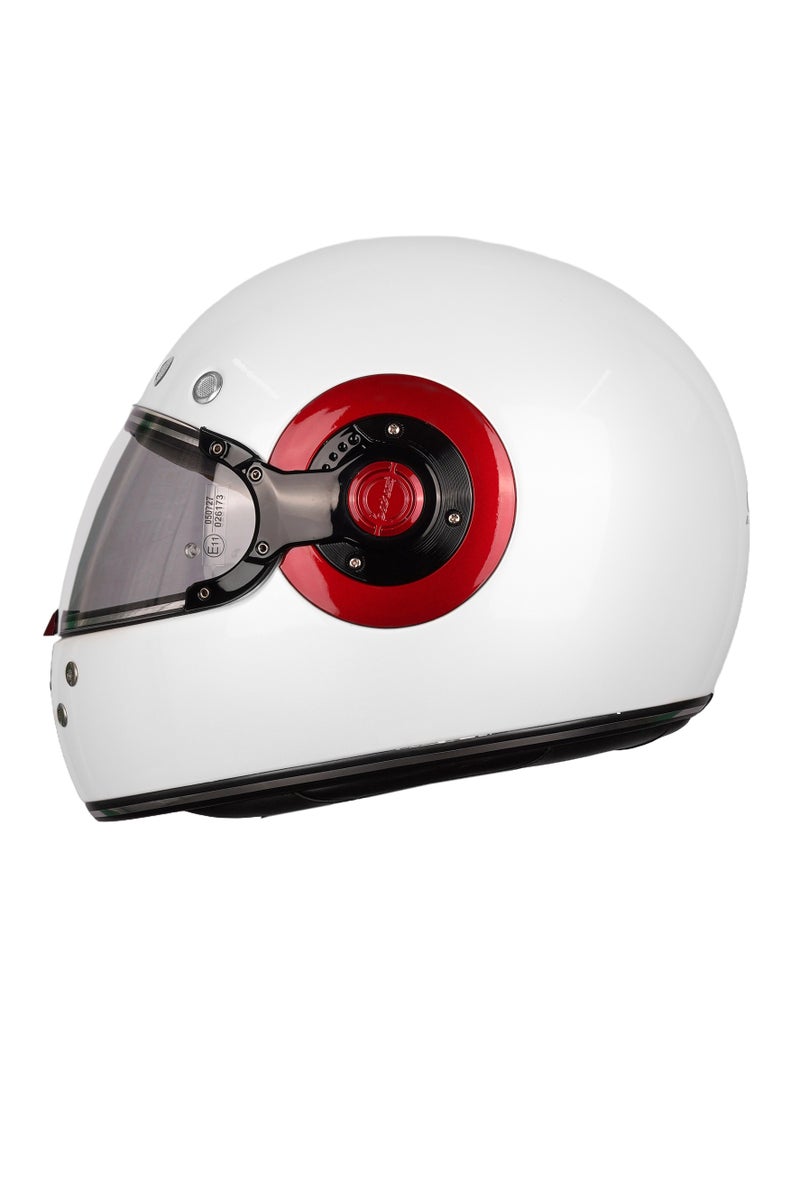 SMK GL130 Model Retro Solid Full Face Motorcycle Helmet Off White Gloss, 70001 - Image 4
