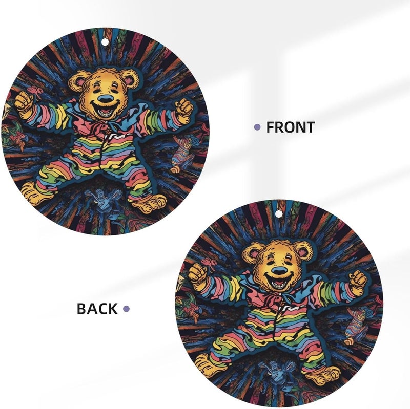 Grateful Dancing Bear Car Air Fresheners Cards Set of 4 Pieces,Long-Lasting Car Aromatherapy Tablets Hanging Scented Cards for Wardrobe Bathroom Rearview Mirror Hanging Ornament - Image 4