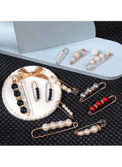 Bukela Pearl brooch, women's scarf and headscarf safety pin, white pearl dress anti-exposure buckle pin clip pants waist fixed pin hat shawl accessories decoration (14 pieces)  - Image 3