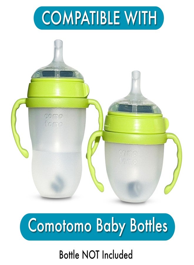 BelBeyo Straw Top with Weighted Straw and Cleaning Brush for Comotomo and Mason Baby Bottles (2-Pack) | Food Grade Silicone | BPA-Free | Spill-Proof - Image 4