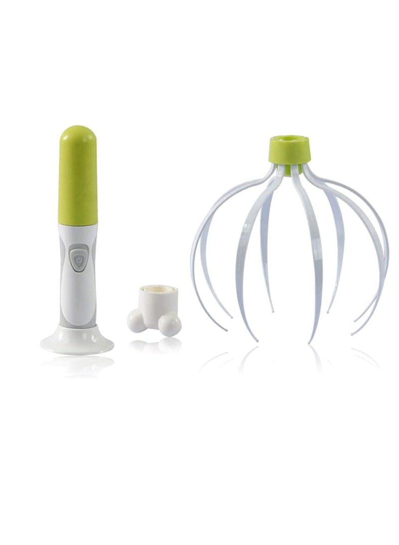 مدلك كهربائي متعدد الوظائف للرعاية الصحية لرأس العنق كامل الجسم مدلك أخطبوط سيليكون ثلاثي مدلك صغير محمول مناسب لراحة رأس العين - Image 2