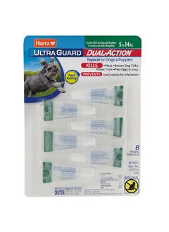 Hartz Hartz UltraGuard Dual Action Flea & Tick Topical Dog Treatment and Flea and Tick Prevention, 6 Months, 5-14 Pound Dogs 6-count(Pack of 1)  - Image 1