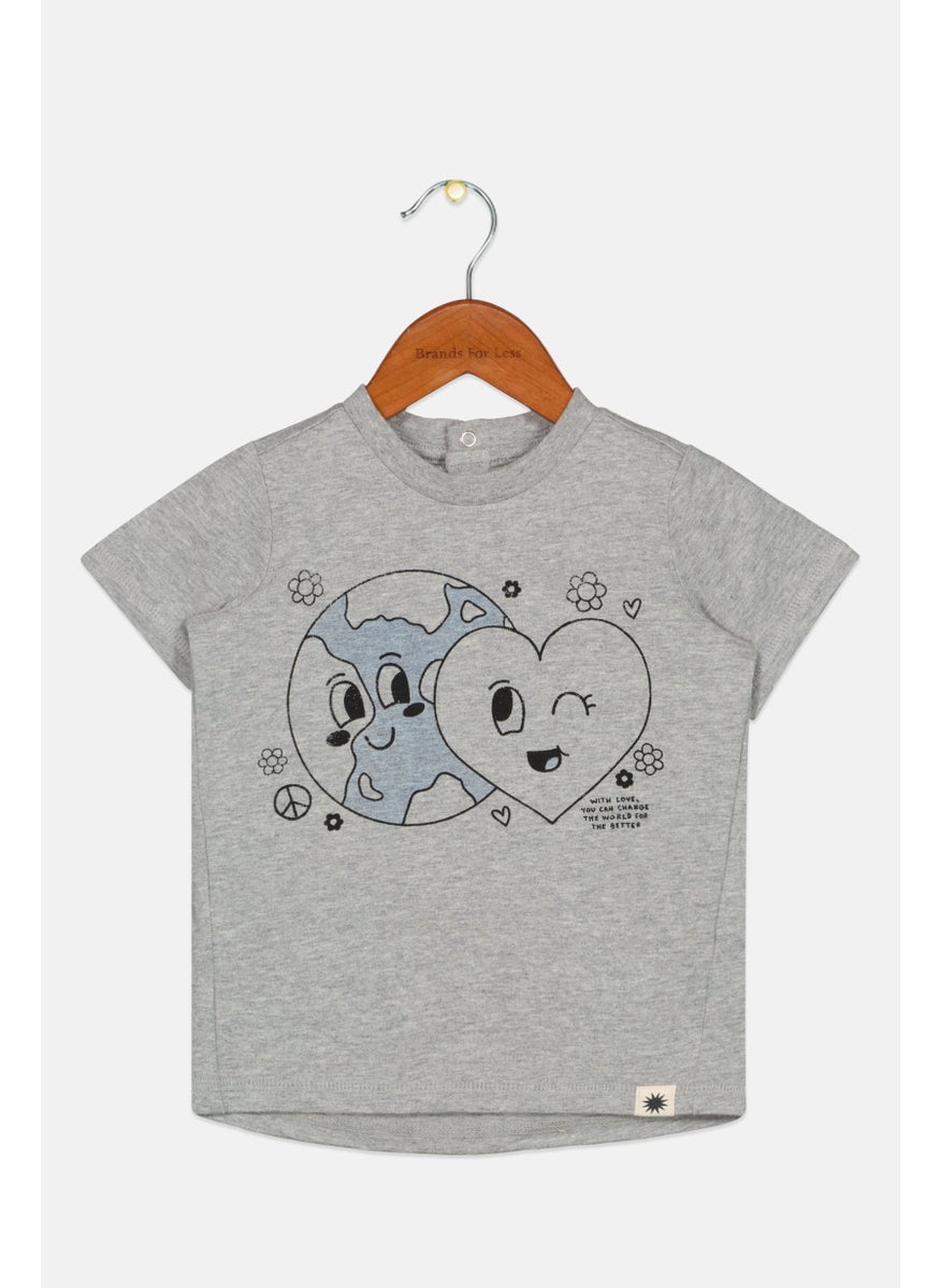 Cotton On Toddlers Boy Graphic Short Sleeves T-shirt, Light Grey  - Image 1