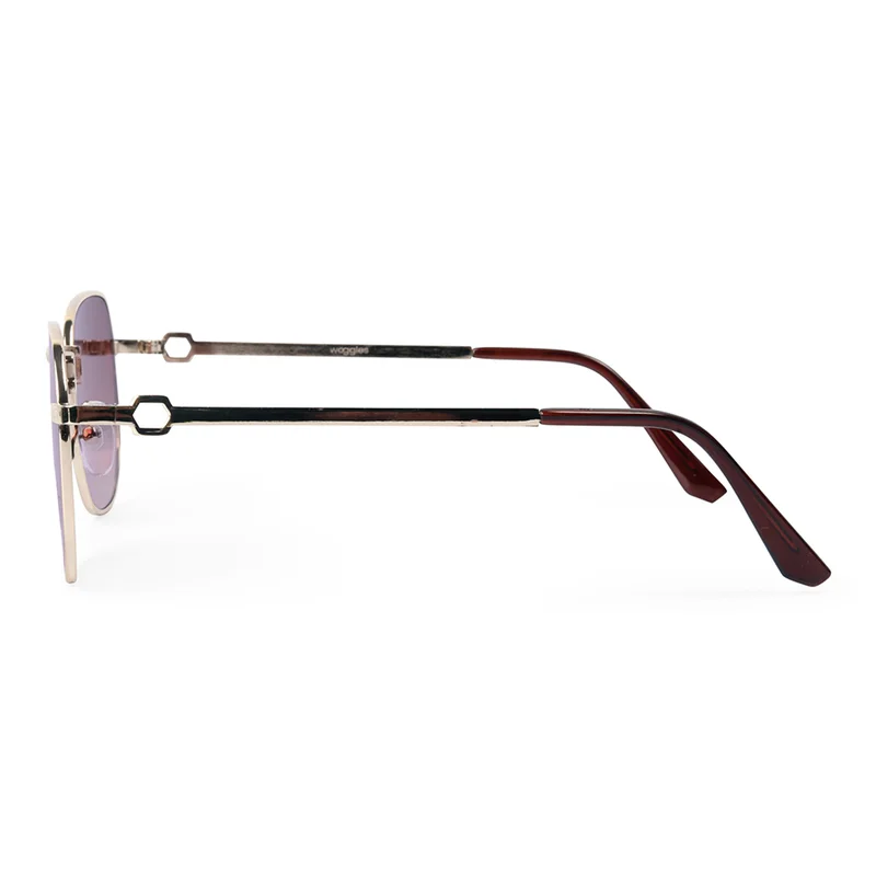 Woggles UV- Protected  Golden Hexagonal Sunglasses
