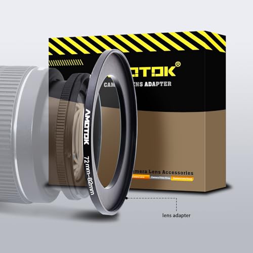 AMOTOK 72mm Lens to 82mm Camera Lens Adapter,72mm to 82mm Filter Step up Ring Adapter Ring,Compatible All 82mm Filter Accessory - Image 1