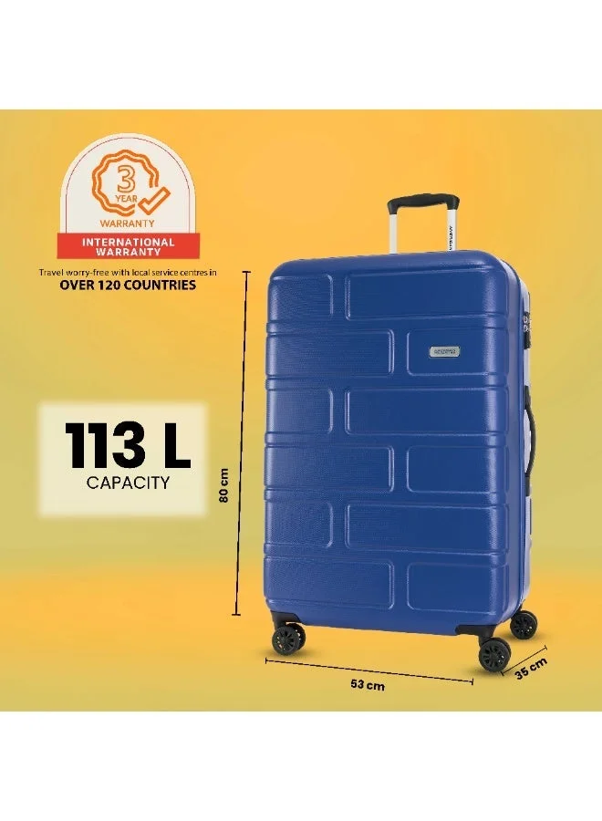 AMERICAN TOURISTER 80 cm / 30 inch Bricklane Suitcase, Check-In Size 80 cm / 30 inch, 4 Spinner Wheels, Hard Top, ABS, Oxford Blue|Lightweight|Scratch & Impact Resistance|TSA Lock|Inner Mesh Zippered Pocket - 3 Years International Warranty  | Best Price UAE