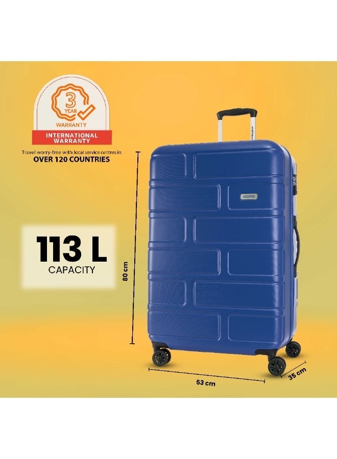 AMERICAN TOURISTER Bricklane Suitcase, Check-In Size 80 cm / 30 inch, 4 Spinner Wheels, Hard Top, ABS, Oxford Blue|Lightweight|Scratch & Impact Resistance|TSA Lock|Inner Mesh Zippered Pocket - 3 Years International Warranty - Image 4