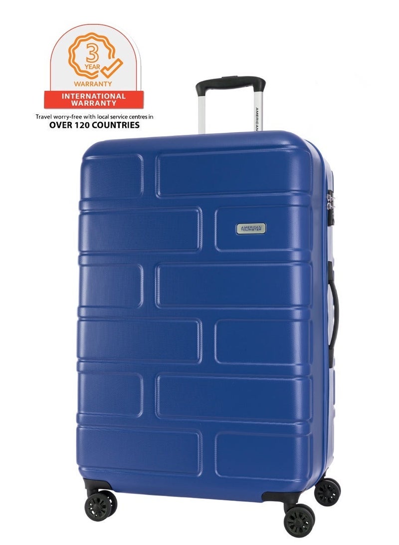 AMERICAN TOURISTER Bricklane Suitcase, Check-In Size 80 cm / 30 inch, 4 Spinner Wheels, Hard Top, ABS, Oxford Blue|Lightweight|Scratch & Impact Resistance|TSA Lock|Inner Mesh Zippered Pocket - 3 Years International Warranty - Image 1