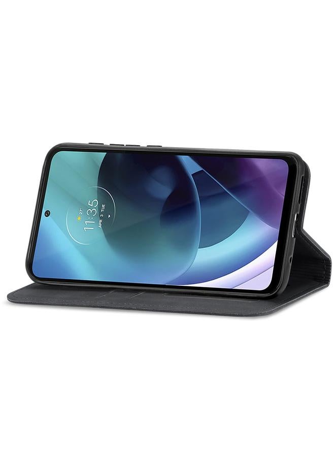 S-TOP Case For Motorola Moto G71 5G Retro Skin Feel Magnetic Horizontal Flip Leather Phone Case - Image 4