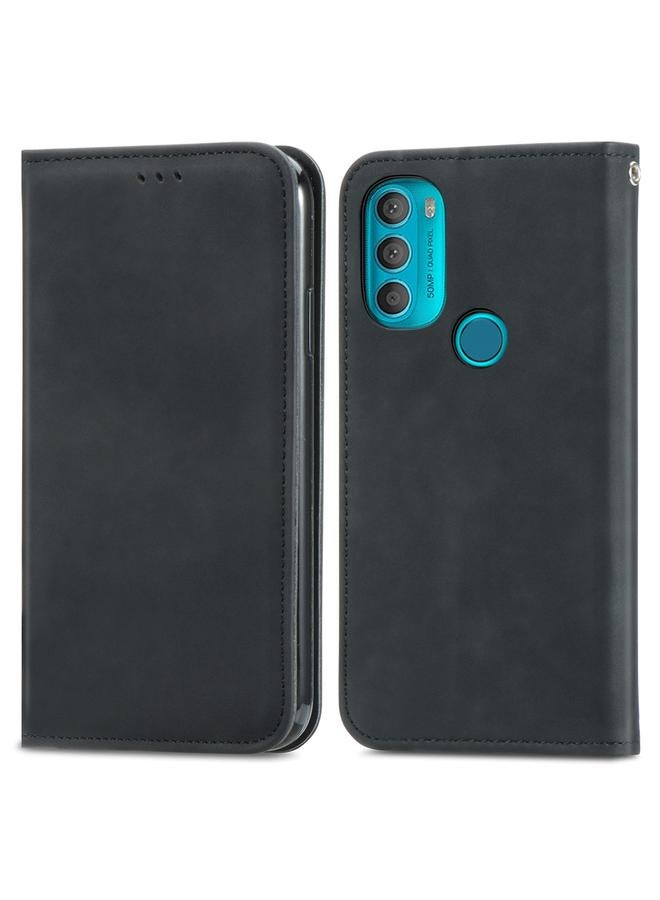S-TOP Case For Motorola Moto G71 5G Retro Skin Feel Magnetic Horizontal Flip Leather Phone Case - Image 2
