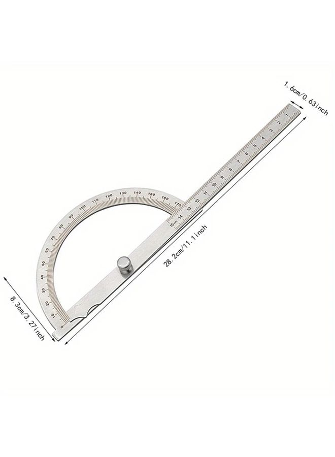 5 51 Inch Stainless Steel Angle Gauge 180 Degree Adjustable Protractor Ruler Durable - Image 2