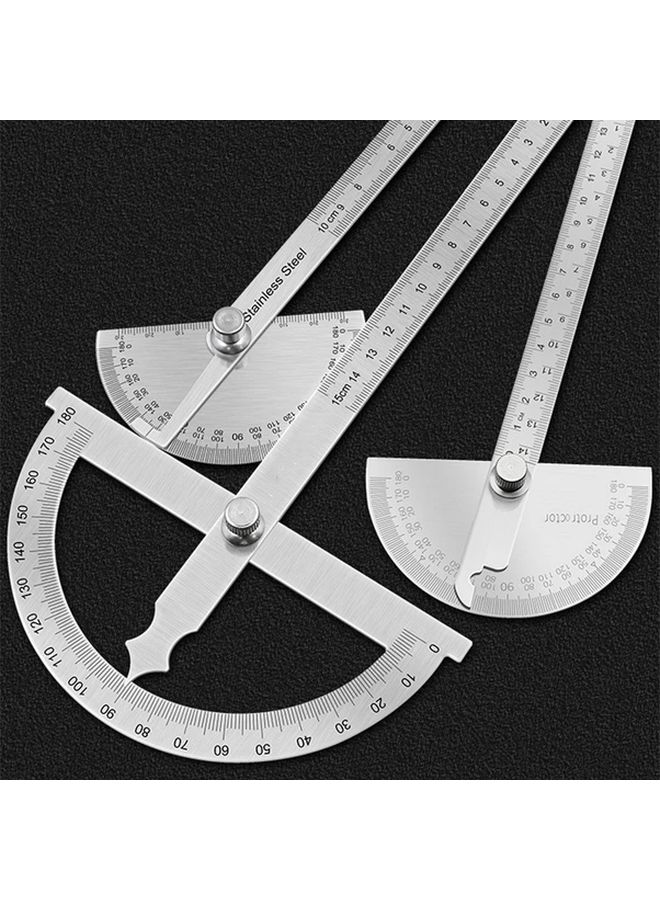 5 51 Inch Stainless Steel Angle Gauge 180 Degree Adjustable Protractor Ruler Durable - Image 1