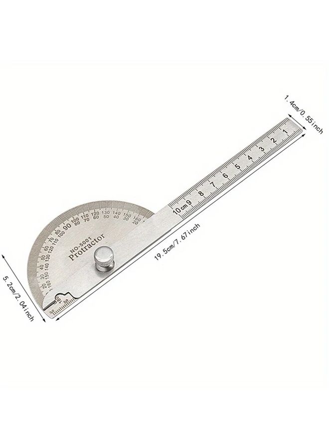 5 51 Inch Stainless Steel Angle Gauge 180 Degree Adjustable Protractor Ruler Durable - Image 4