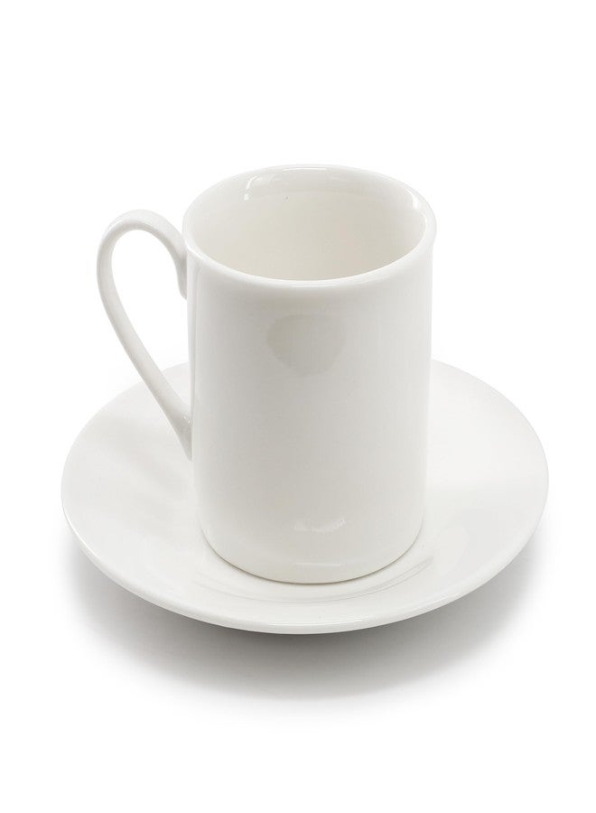 Elama Aspin 12 Piece 2.5 Ounce Porcelain Espresso Cup Set with Saucers, Coffee Set, Serveware Set, Drinkware, Tea Set (Aspin) - Image 2