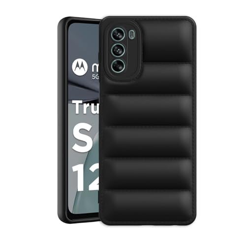 Plus Puffer Case Camera Protection Soft Back Cover for Motorola Moto G62 5G - Black - Image 1