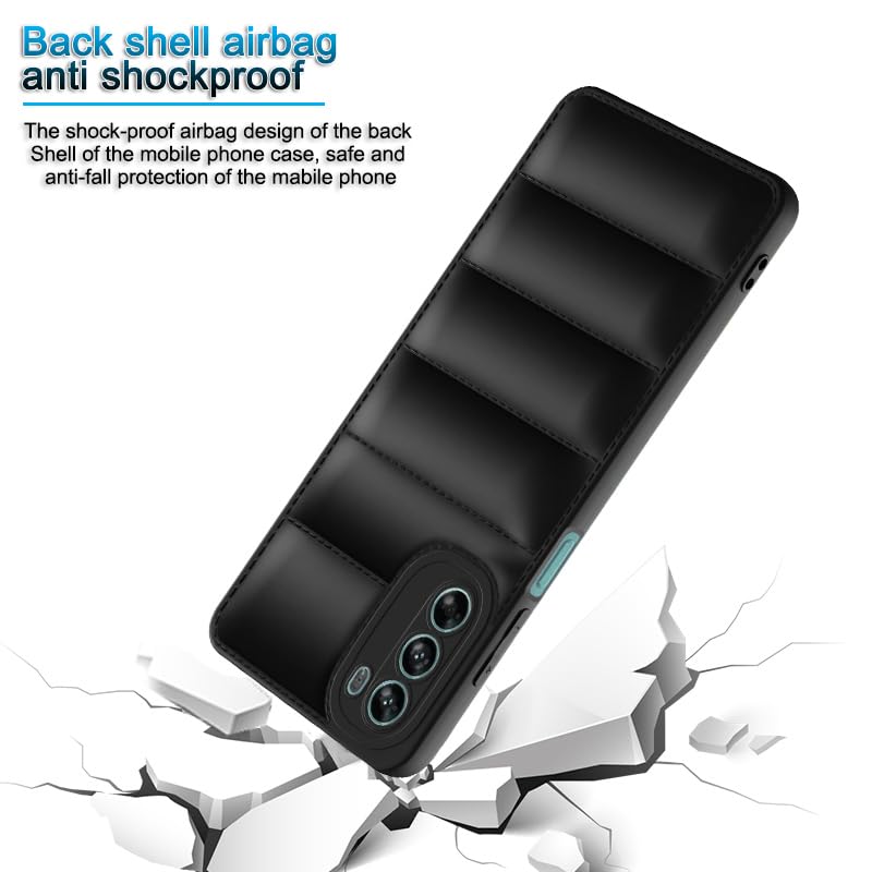 Plus Puffer Case Camera Protection Soft Back Cover for Motorola Moto G62 5G - Black - Image 4