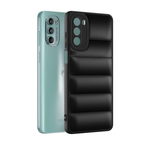 Plus Puffer Case Camera Protection Soft Back Cover for Motorola Moto G62 5G - Black - Image 3