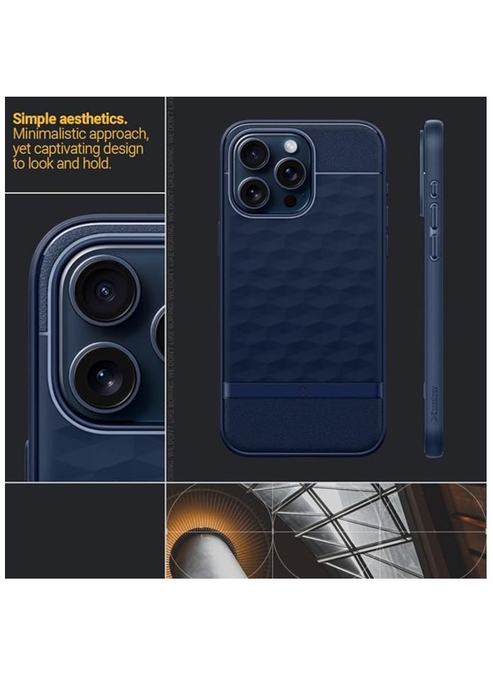 Caseology - Caseology Parallax Mag Case [MagSafe Compatible] for iPhone 15 Pro (2023), Grade Drop Tested, 3D Hexa Ergonomic Grip, Built-in Magnet – Midnight Blue - Image 1
