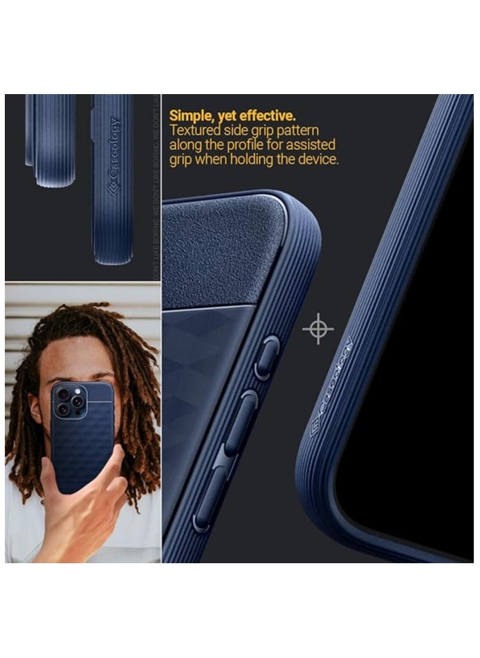 Caseology - Caseology Parallax Mag Case [MagSafe Compatible] for iPhone 15 Pro (2023), Grade Drop Tested, 3D Hexa Ergonomic Grip, Built-in Magnet – Midnight Blue - Image 1