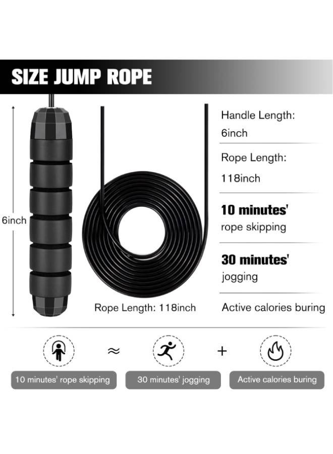 ELESOL Skipping Rope, Tangle-Free Rapid Speed Jumping Rope Cable with Ball Bearings for Women, Men, and Kids, Adjustable Steel Jump Rope Workout with Foam Handles for Fitness, Home Exercise & Slim Body  - Image 2