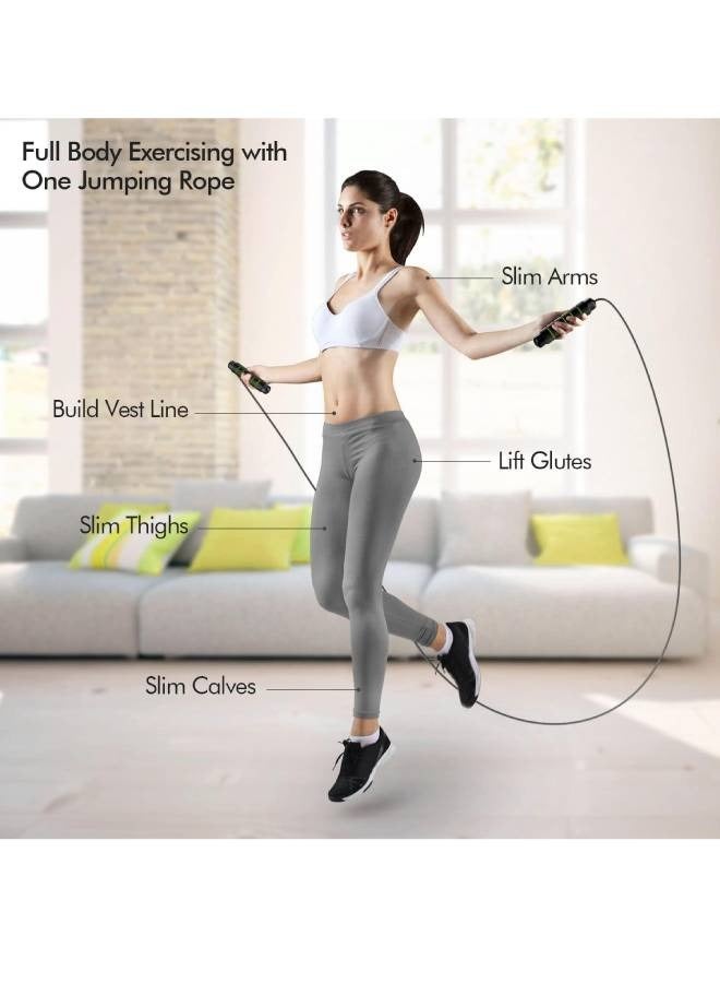 ELESOL Skipping Rope, Tangle-Free Rapid Speed Jumping Rope Cable with Ball Bearings for Women, Men, and Kids, Adjustable Steel Jump Rope Workout with Foam Handles for Fitness, Home Exercise & Slim Body  - Image 5