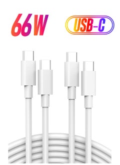 FLOWING 2 Pack USB C Cable 1.8M, 66W Power Delivery PD Fast charge Cable USB C to USB C for iPhone 15 Pro/15 Pro Max/15/15 Plus, iPad mini 6, MacBook Pro/Air, iPad Pro, Samsung S23+, Huawei P60, etc white  - Image 1