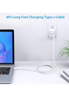 FLOWING 2 Pack USB C Cable 1.8M, 66W Power Delivery PD Fast charge Cable USB C to USB C for iPhone 15 Pro/15 Pro Max/15/15 Plus, iPad mini 6, MacBook Pro/Air, iPad Pro, Samsung S23+, Huawei P60, etc white  - Image 5