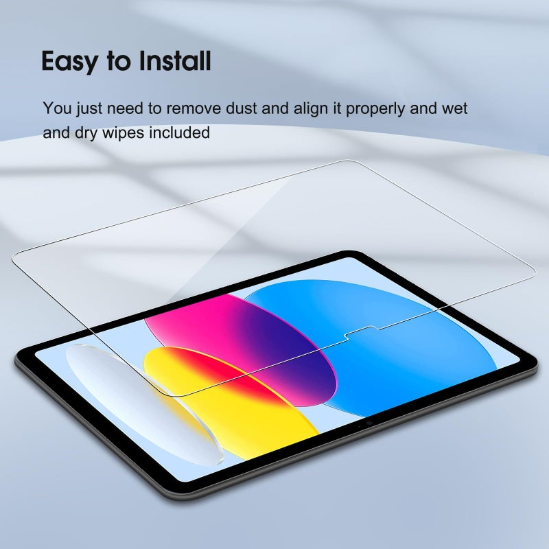 Qularlans 2 Pack Screen Protector for iPad 11th Generation A16 11 Inch (2025) & iPad 10th Generation 10.9 Inch (2022), 9H Tempered Glass Film, Anti-Scratch, HD Clear, Bubble-Free, Apple Pencil Compatible, Case Friendly - Image 5