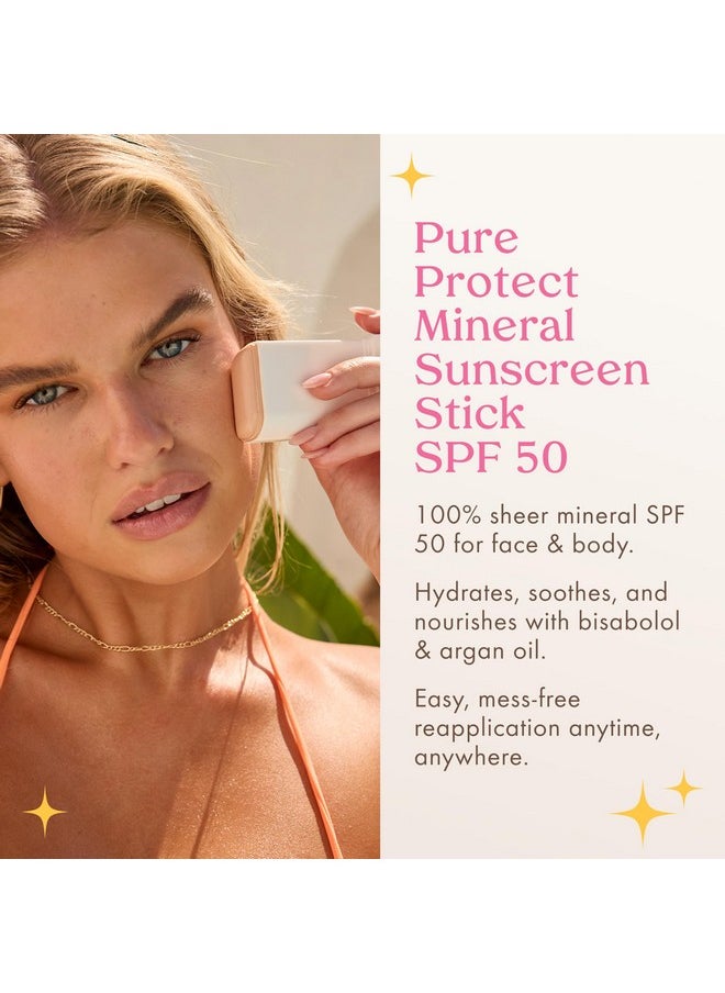 Kopari Kopari PURE PROTECT 100% Mineral Sunscreen Stick SPF 50+ Clear Zinc Oxide Face and Body Sunscreen with Hydrating Argan Oil, Shea Butter, Sheer Finish, Ultra-Portable, for Easy Reapplication  - Image 3
