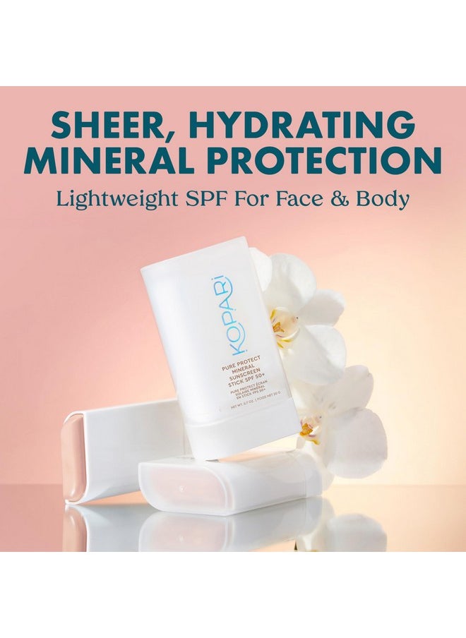Kopari Kopari PURE PROTECT 100% Mineral Sunscreen Stick SPF 50+ Clear Zinc Oxide Face and Body Sunscreen with Hydrating Argan Oil, Shea Butter, Sheer Finish, Ultra-Portable, for Easy Reapplication  - Image 2