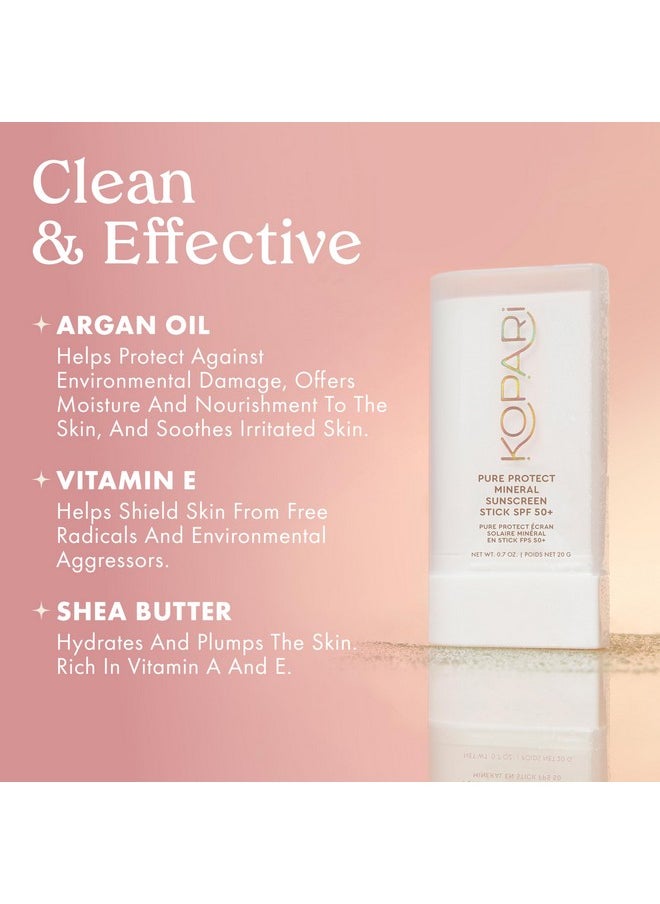 Kopari Kopari PURE PROTECT 100% Mineral Sunscreen Stick SPF 50+ Clear Zinc Oxide Face and Body Sunscreen with Hydrating Argan Oil, Shea Butter, Sheer Finish, Ultra-Portable, for Easy Reapplication  - Image 4