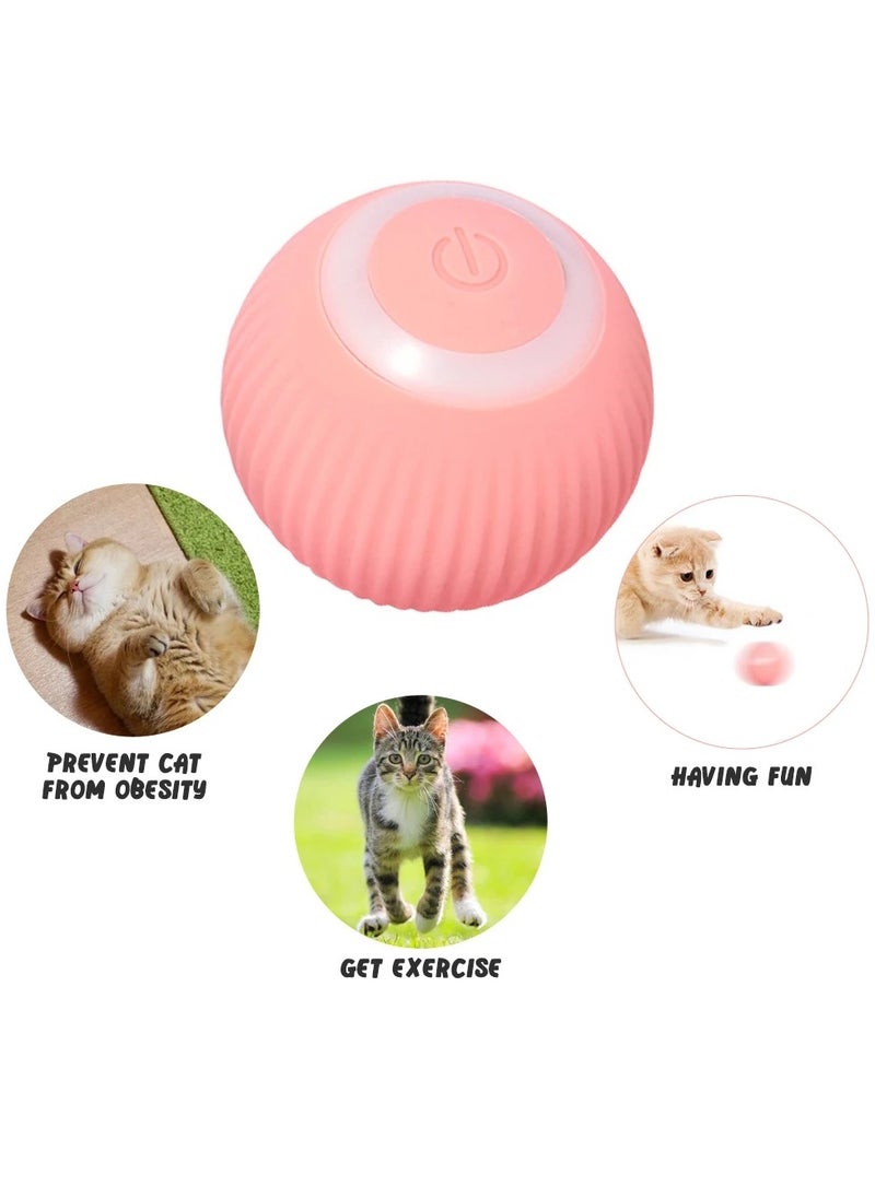 AROAQ Automatic Rolling Cat Toy Self-propelled Training Kitten Interactive Play Indoor Smart Electric Cat Ball Toy Supplies ( 2 Pcs 1Blue And 1 Pink )  - Image 4