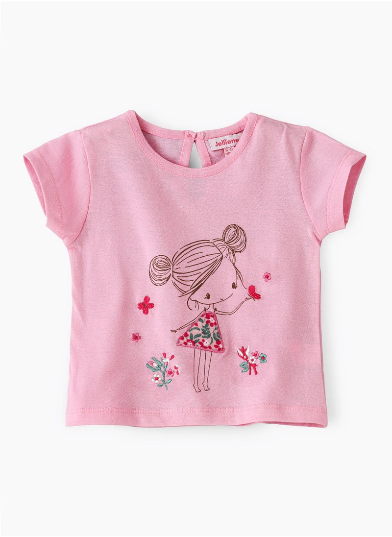 Jelliene Knit t-shirt with print  - Image 1