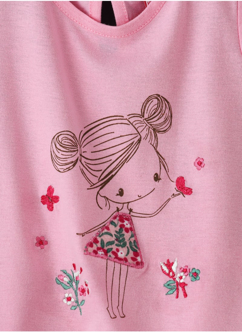 Jelliene Knit t-shirt with print  - Image 3