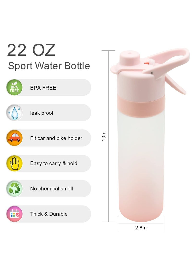 KASTWAVE Mist Spray Water Bottle, 650ml Sports Water Bottle Reusable Fitness Water Jug Multifunctional Spray Water Cup with Mist Hydration (Pink) - Image 4