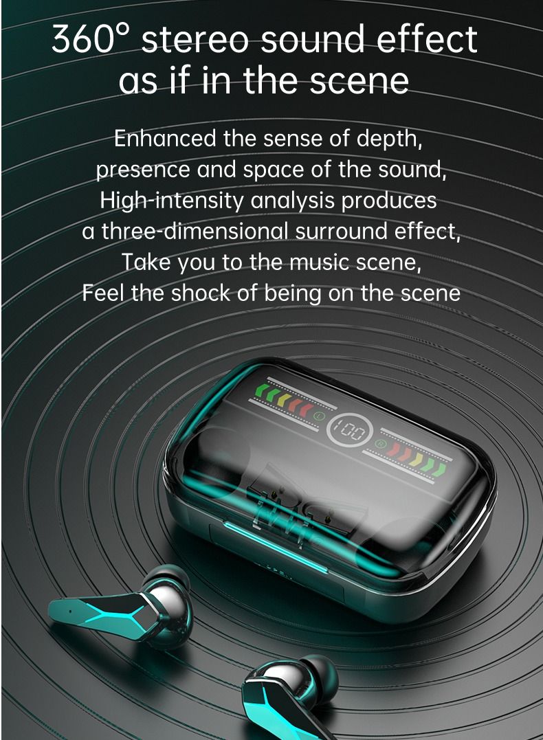 SAB Bluetooth 5.3 Wireless Headphones Gaming Earphone HiFi StereoTouch Control Headset With Charging Case  - Image 3