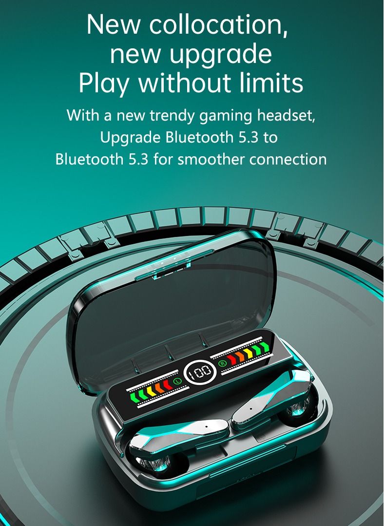 SAB Bluetooth 5.3 Wireless Headphones Gaming Earphone HiFi StereoTouch Control Headset With Charging Case  - Image 2