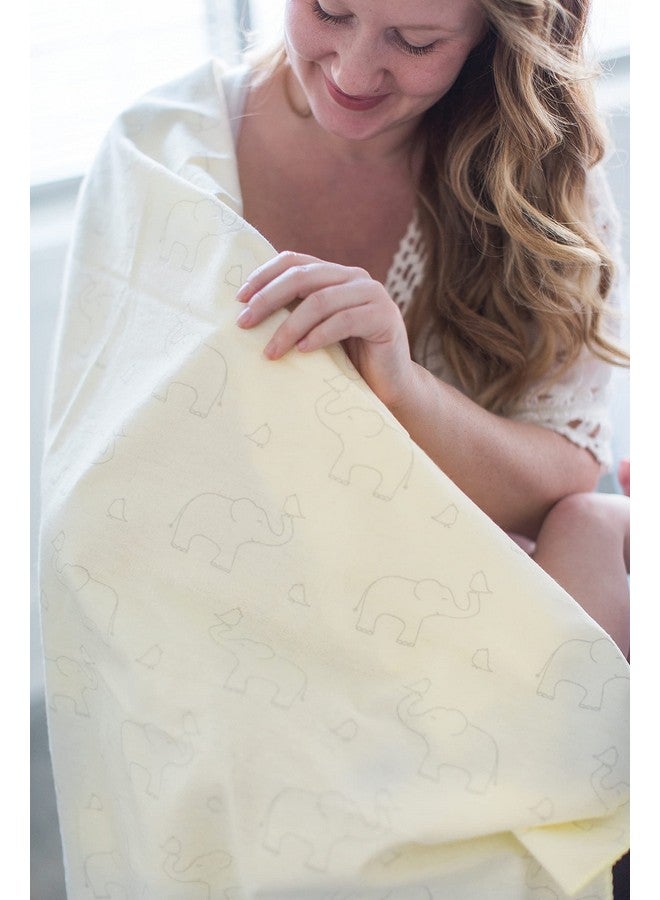 SwaddleDesigns Ultimate Winter Swaddle, X-Large Receiving Blanket, Made in USA, Premium Cotton Flannel, Elephant and Pastel Yellow Chickies (Mom's Choice Award Winner) - Image 4