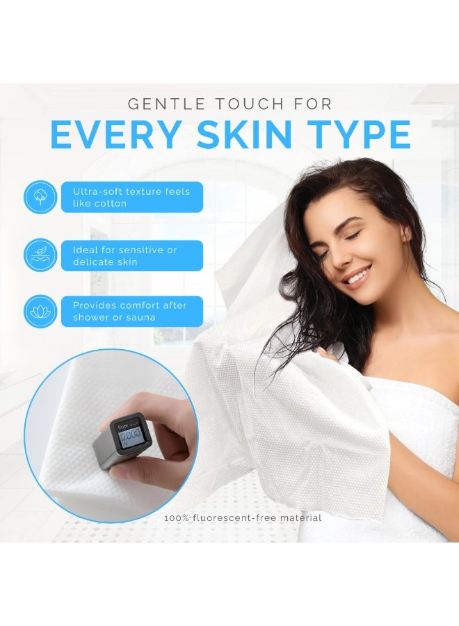 نيكسو مناشف استحمام يمكن التخلص منها من Nexso | عبوة من 25 منشفة فائقة النعومة وسريعة الامتصاص والتجفيف | مناشف صحية للاستخدام الفردي في المنزل، السفر، الفنادق، الصالات الرياضية والمنتجعات | صديقة للبيئة وآمنة على البشرة وخفيفة الوزن - Image 3