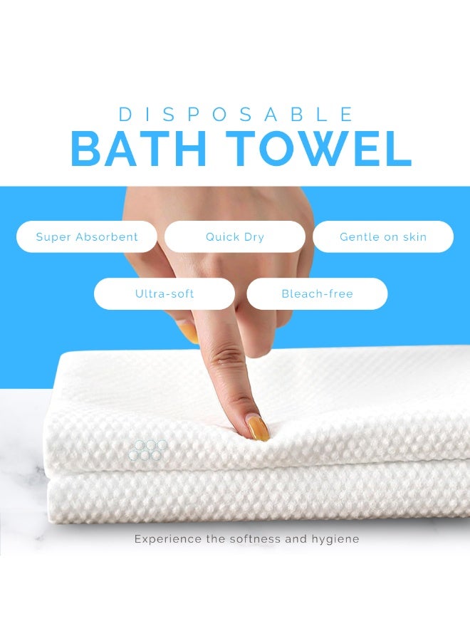 نيكسو مناشف استحمام يمكن التخلص منها من Nexso | عبوة من 25 منشفة فائقة النعومة وسريعة الامتصاص والتجفيف | مناشف صحية للاستخدام الفردي في المنزل، السفر، الفنادق، الصالات الرياضية والمنتجعات | صديقة للبيئة وآمنة على البشرة وخفيفة الوزن - Image 2