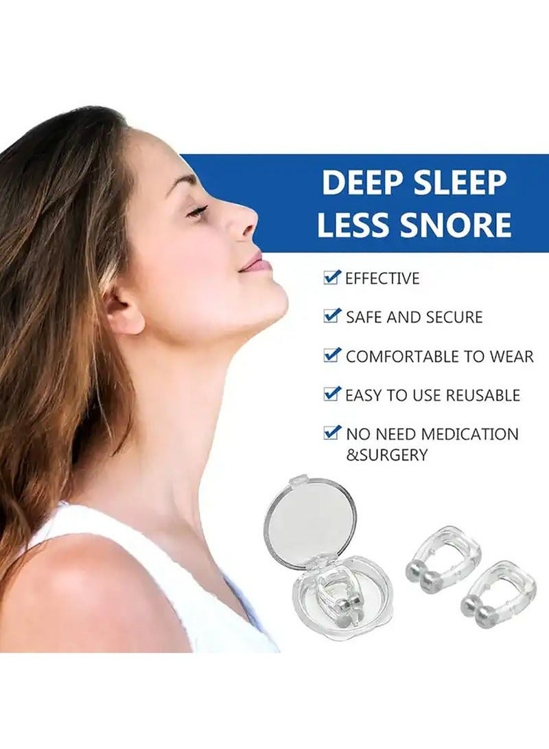 Magnetic Anti Snoring Nose Clips 4 Piece Anti Snoring Device For Preventing Snoring and Improving Sleep - Image 1