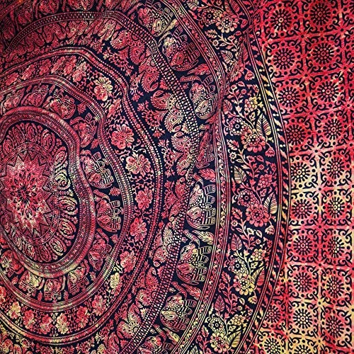 Craft Trade Small Cotton Tapestry - Aesthetic Wall Hanging Bedsheet Psychedelic Wall Tapestry Indian Bedsheet Hippie Bedroom Wall Decor Bohemian Wall Art Boho Home Decoration - 30x40 Inches - Image 2