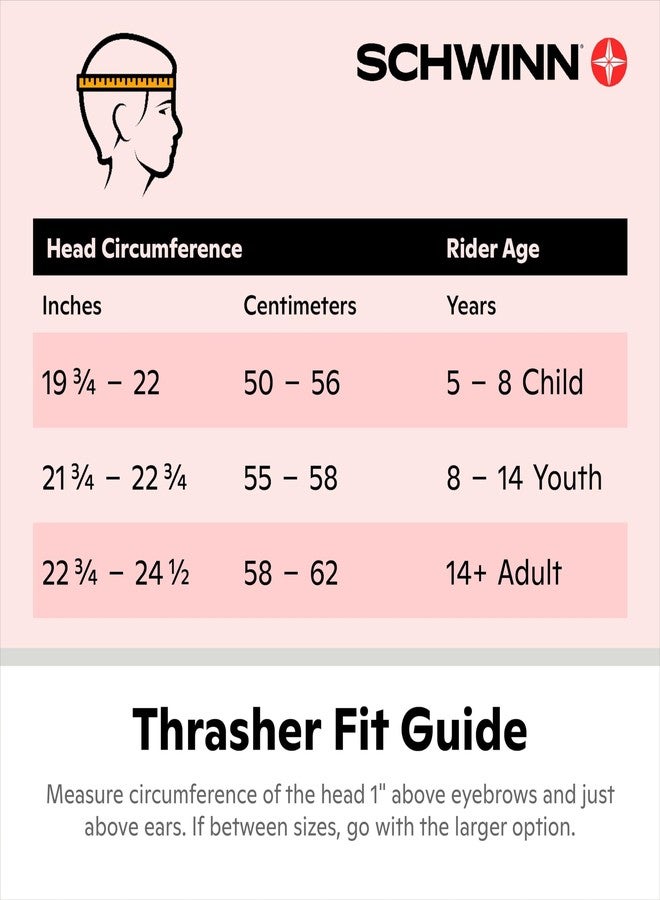 Schwinn Thrasher Bike Helmet for Adult Men Women Age 14+ with Suggested Fit 58-62cm, No Light Option, Lightweight with Adjustable Side and Chin Strap, Bike Accessories, Pink/White - Image 2