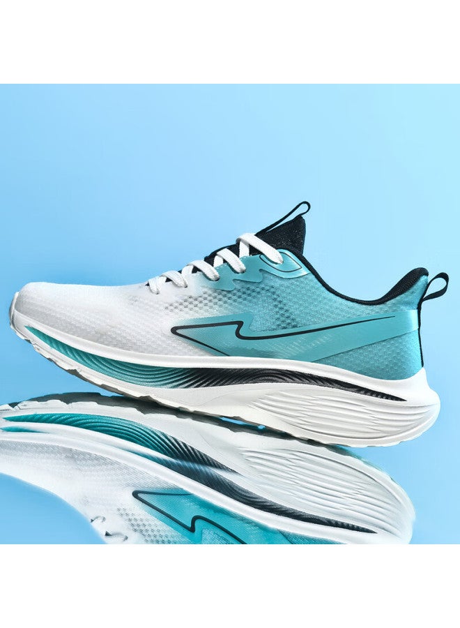 Double Star Eight Special Men's Summer Casual Shoes Men's Breathable Casual Shoes Lightweight Trendy Mesh Running Shoes White Blue Size 40 - Image 3