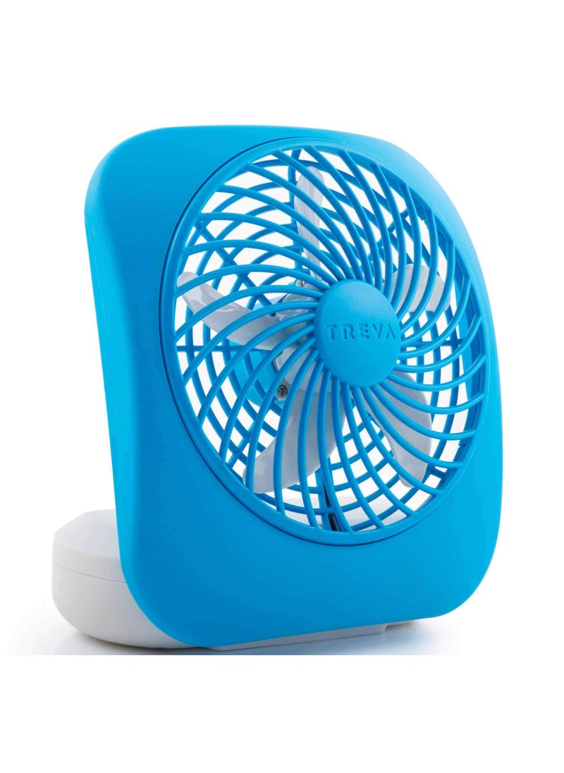 O2COOL O2COOL Treva 5 Inch Battery Powered Fan Portable Desk Fan 2 Cooling Speeds with Compact Folding  Tilt Design Cubicle Accessories Small Portable Blue 