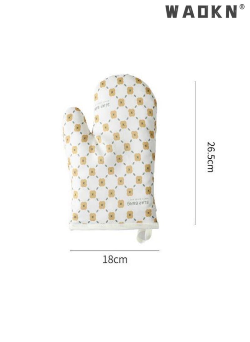 WAOKN Thickened Silicone Oven Mitts,Heat-Resistant Gloves, Non-Slip, Ideal for Kitchen and Baking, Cute Pattern Design, Provides Excellent Protection Against High Temperatures, Easy to Clean,2 PCS  - Image 5