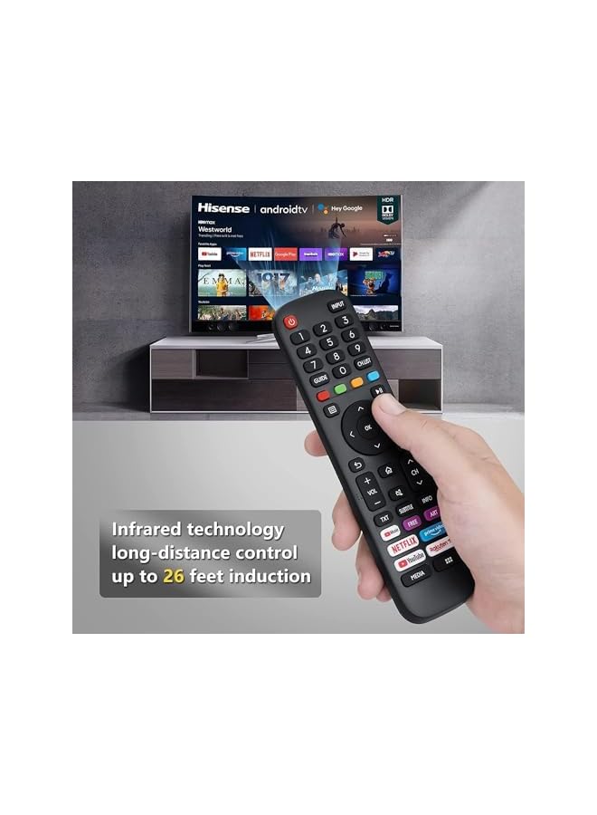 The Bros جهاز تحكم عن بعد عالمي لتلفزيون هايسنس-فيدا متوافق مع EN2G30H EN2A30 EN2N30H EN2Q30H EN2B30H EN2P30H EN2K30P نتفليكس برايم فيديو يوتيوب VU تلفزيون هايسنس 4K UHD LED الذكي 55A7300F 55A7500F - Image 5