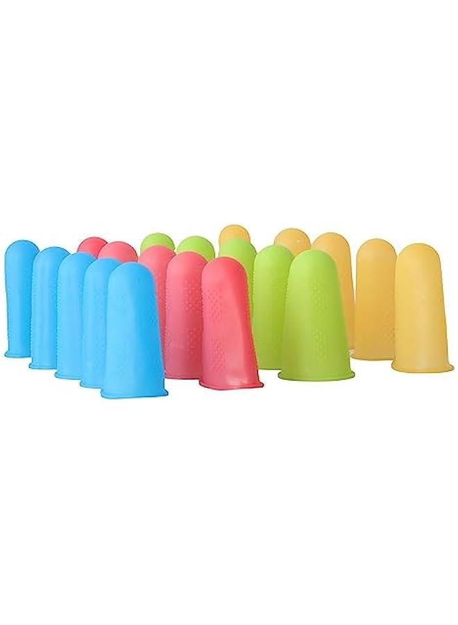 Generic 20 Pcs Silicone Finger Caps for Hot Glue Gun,Reusable Finger Protectors Covers, Adhesives Sewing Crafts Embroidery Needlework Tool, 3 Sizes/4Color - Image 2